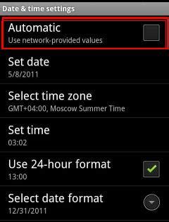 android      network time   automatic