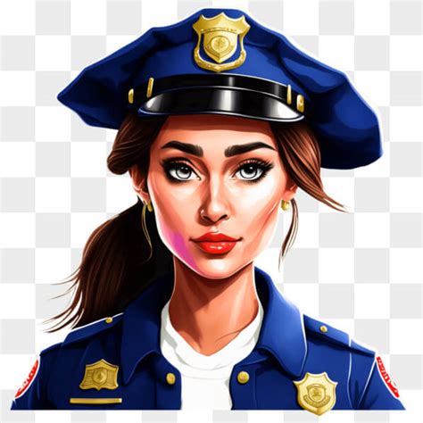 Download Female Police Officer Illustration In Blue Uniform Png Online Creative Fabrica