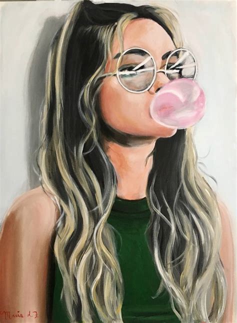 Bubble gum Painting by Maria Folger | Saatchi Art