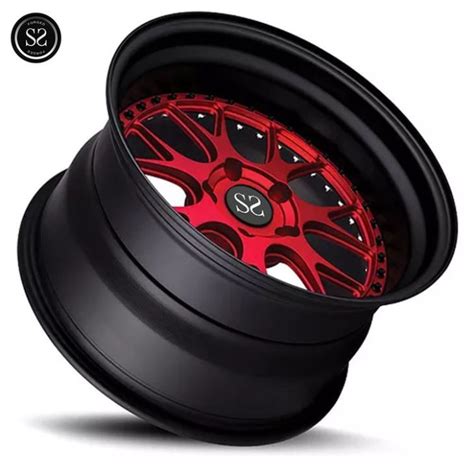 Red Disc Plus Gloss Black Cerchi Da Pollici Pc Forgiati A Labbro