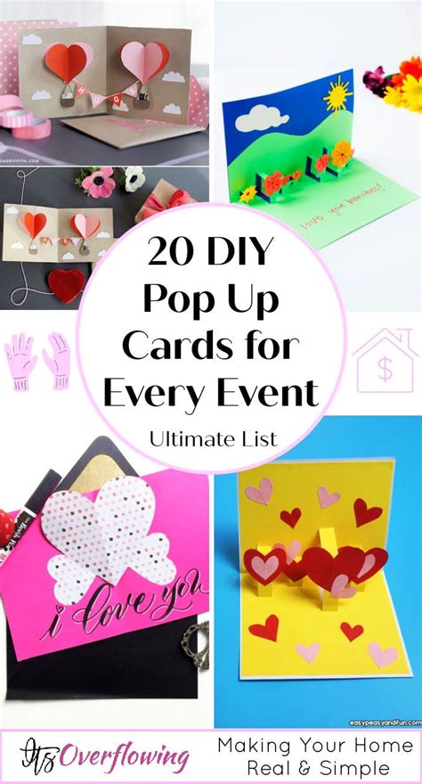 How to Make a Pop up Card (20 Easy DIY Pop Up Cards) | Diy pop up cards ...