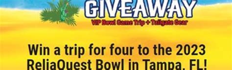 Win a Trip to ReliaQuest Bowl - Sweep Geek