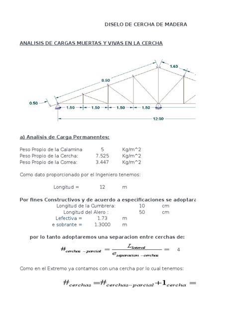 Análisis Estructural Y Diseño De Una Cercha De Madera Para Techos Pdf Barlovento Y Sotavento