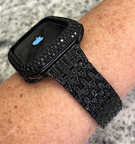 Sleek Pave Black Apple Watch Crystal Band And Or Lab Diamond Apple