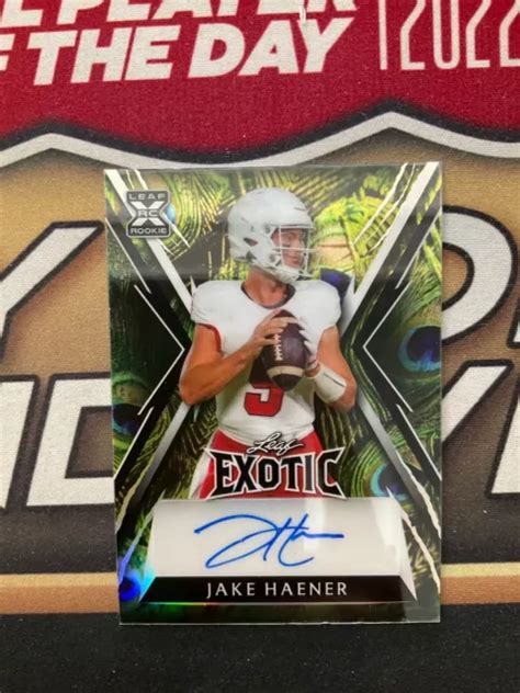 Leaf Exotic Football Ba Jh Jake Haener Autographe Rookie Rc