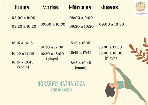 Horarios Clases De Yoga Actualizados Centro Karissa