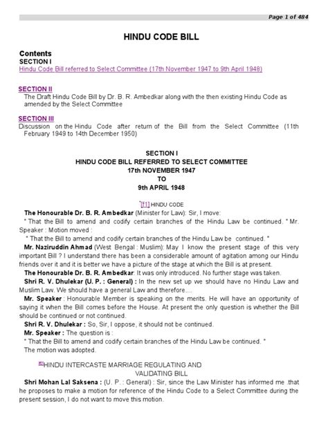 hindu code bill  inheritance marriage