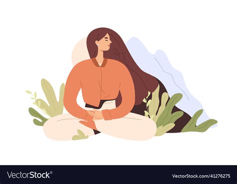 Woman meditating peaceful person during Royalty Free Vector