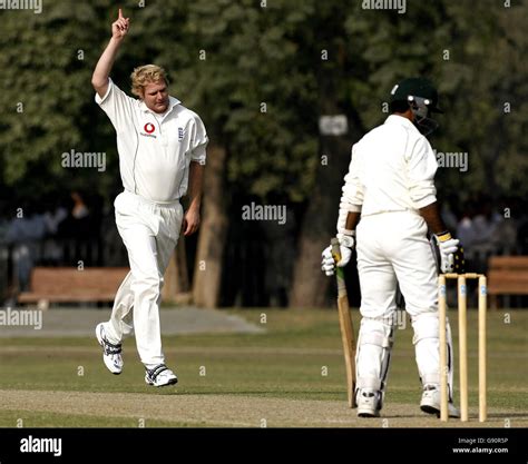 England S Matthew Hoggard L Celebrates After Taking The Wicket Of