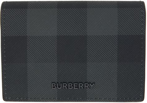 Burberry Black And Gray Check Card Holder Ssense