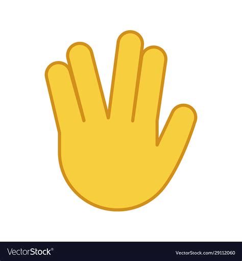 Vulcan Salute Emoji Color Icon Royalty Free Vector Image