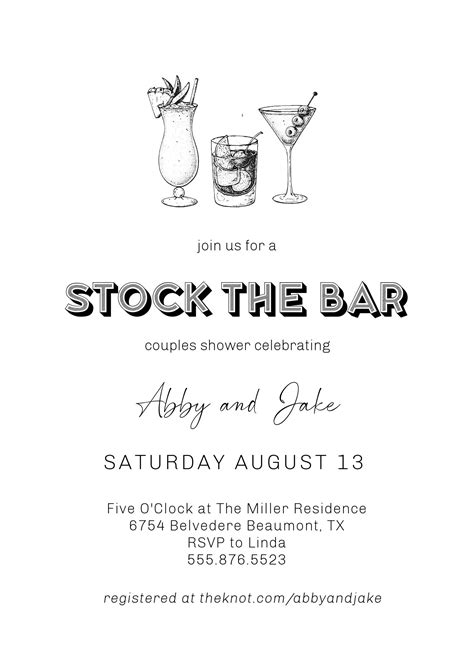 Stock The Bar Couples Shower Invitation Etsy