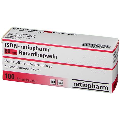 Isdn Ratiopharm® 60 Mg Retardkapseln 100 St Mit Dem E Rezept Kaufen Shop Apotheke