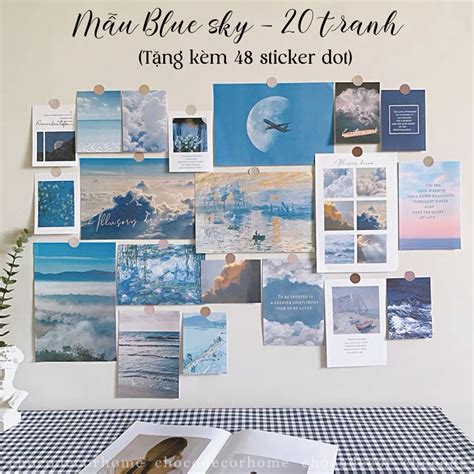 set  tranh phong cach aesthetic trang tri ban hoc phong ngu shopee