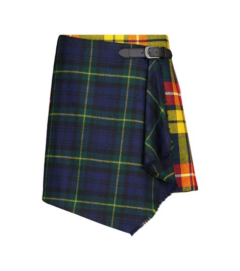 Polo Ralph Lauren Checked Wool Miniskirt Lyst