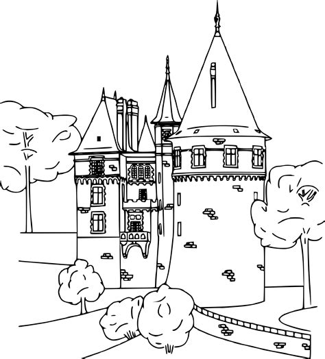 Coloriage château médiéval à imprimer