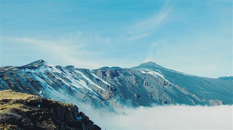 Wallpaper Landscape Mountains Nature Sky Snow Winter Clouds