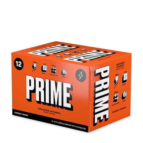 Prime Energy Drink Orange Mango 12 Cans