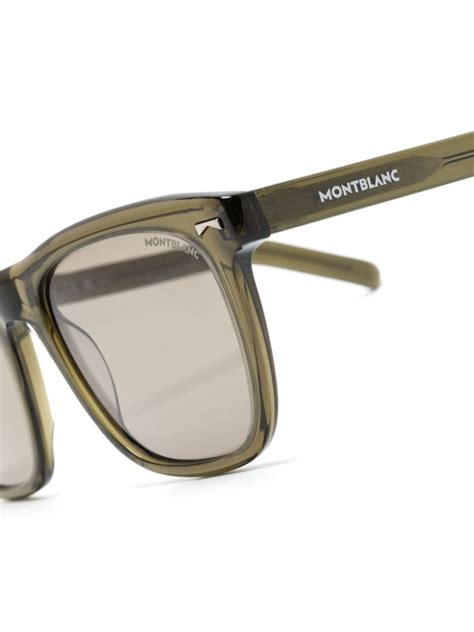 Montblanc Square Frame Sunglasses Green Farfetch