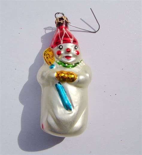 Antique German Glass Christmas Ornaments | Snowman Christmas Ornament German Glass Vint ...