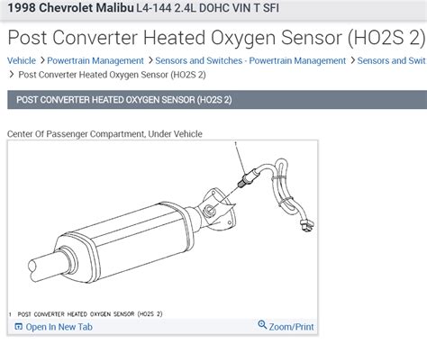 Oxygen Sensor Location And Replacement Instructions Page