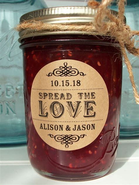 Kraft Spread The Love Love Is Sweet Wedding Canning Labels Jam Jar