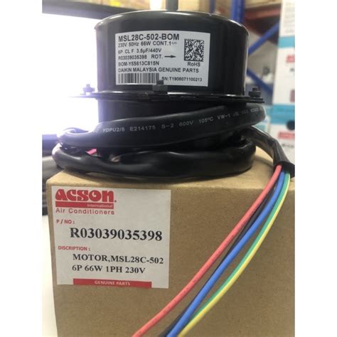 GENUINE PARTS ACSON DAIKIN FAN MOTOR OUTDOOR Shopee Malaysia