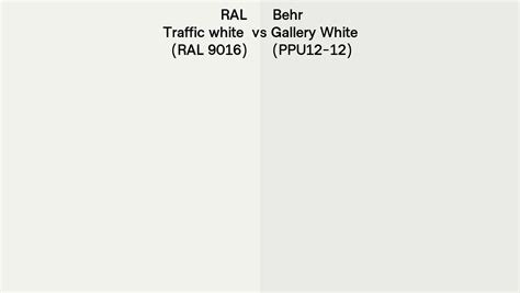 Ral Traffic White Ral 9016 Vs Behr Gallery White Ppu12 12 Side By