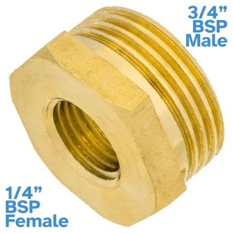 BRASS 1 4 BSP Female To 3 4 BSP Male Pipe Reducer Threaded Adapter