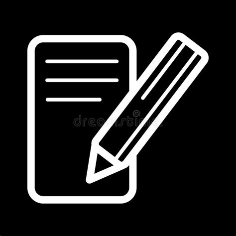 Black And White Note Illustration Outline Linear Business Icon Stock