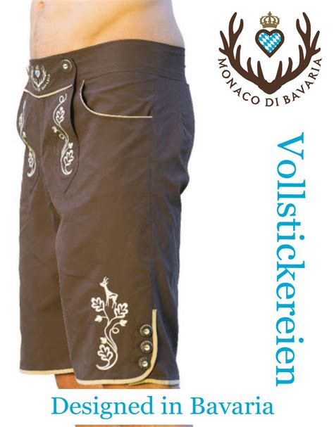 Originell Tracht Lederhose Shorts Bermudashorts Badehose