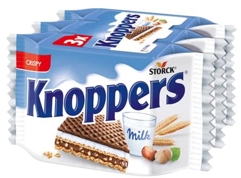 Knoppers Napolitane Cu Lapte Si Alune De Padure X G