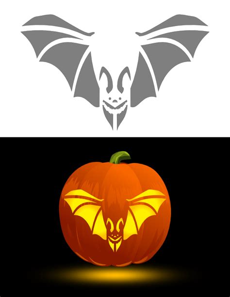 Printable Bat Pumpkin Stencil