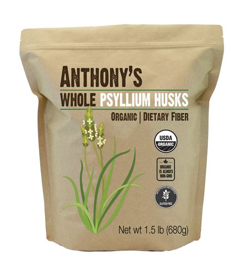 Organic Psyllium Husk Whole Non Gmo Gluten Free And Vegan Friendly Anthonys Goods