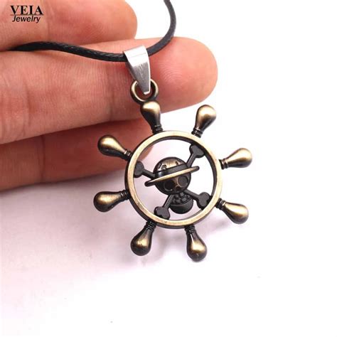 Fashion Vintage Anime One Piece Luffy Skull Pendant Necklace Hot Rope ...