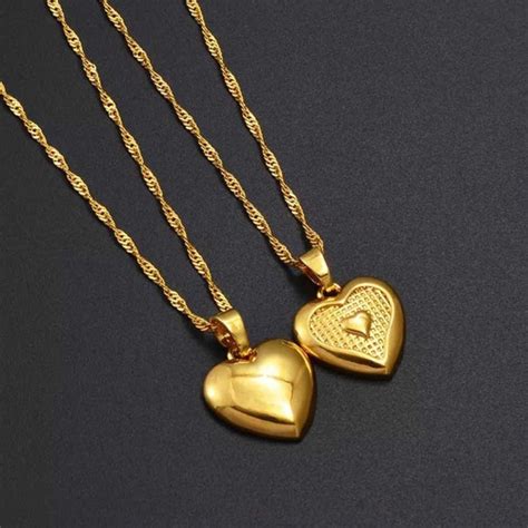 Collar Importado Diseño Corazón Bañado En Oro Cuotas sin interés