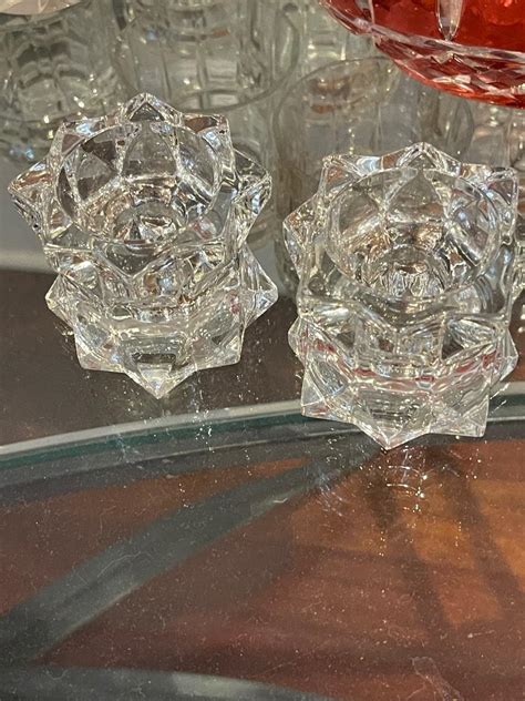 Two Mikasa Sparkling Star Crystal Candle Holders Estatesales Org