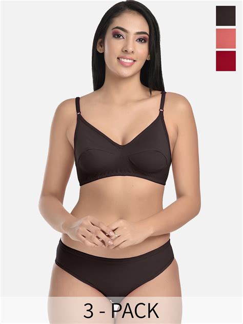 Buy Styfun Pack Of 3 Non Padded Cotton Lingerie Set Lingerie Set For Women 27674222 Myntra