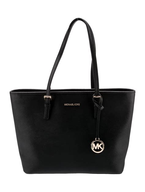 Michael Kors Saffiano Leather Tote Bag Black Totes Handbags Mic250660 The Realreal