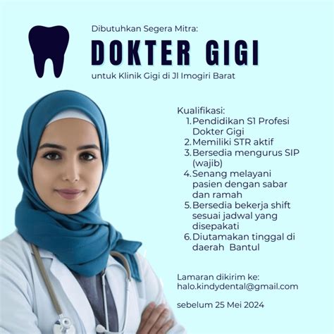 Lowongan Kerja Dokter Gigi Perawat Gigi Di Kindy Dental Care