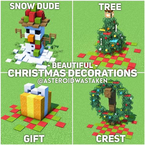 Quelques Idées De Décorations Pour Noël Dans Minecraft ☃️ Decoraciones Minecraft Manualidades