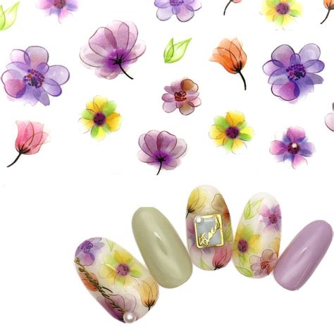 Nail Art Water Decals Stickers Transfers Spring Summer Pastel Etsy