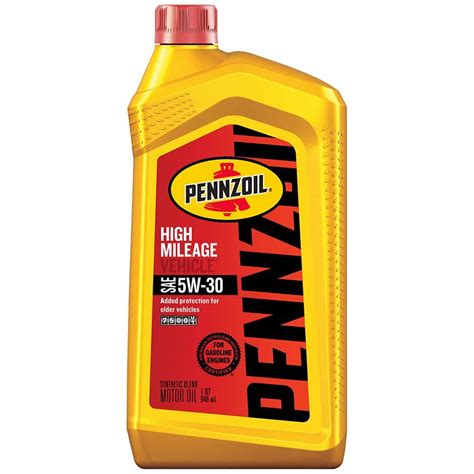 Buy Pennzoil High Mileage SAE 5W 30 Synthetic Blend Motor Oil 1 Qt