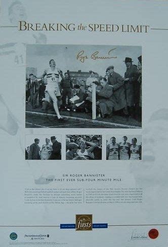 Olympics - Sir Roger Bannister - Signed 'The First Sub-Four Minute Mile' Print | Taylormade ...