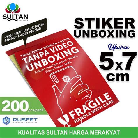 Jual Sticker FRAGILE UNBOXING 5x7cm Stiker Cromo HANDLE WITH CARE