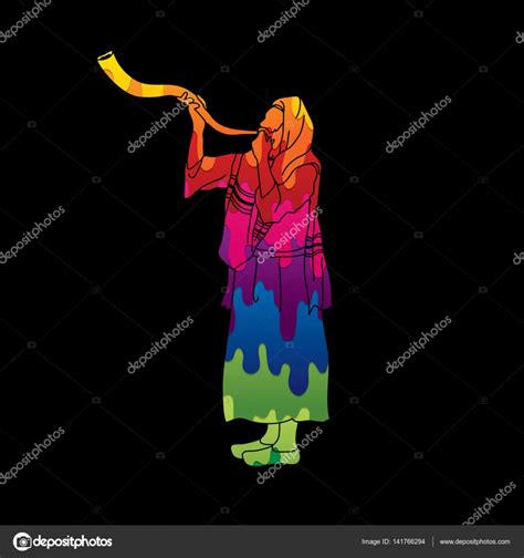 Shofar Blowing Kudu Shofar Blower Stock Illustration By Sila5775