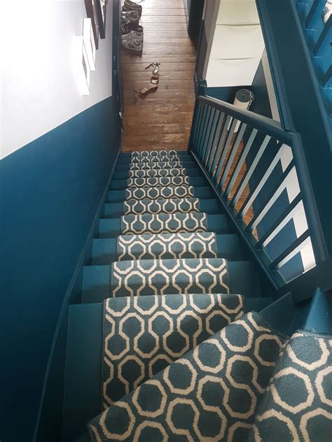 Two Tone Hallway With Quirky Stairs Runner