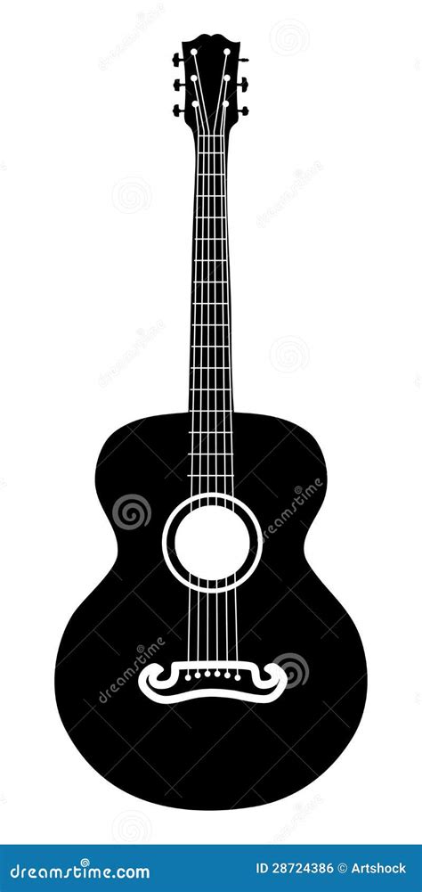 Acoustic Guitar Silhouette Stock Vector Illustration Of Retro