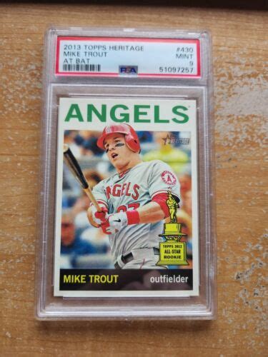 Topps Heritage Mike Trout At Bat Variation Ssp Psa Low