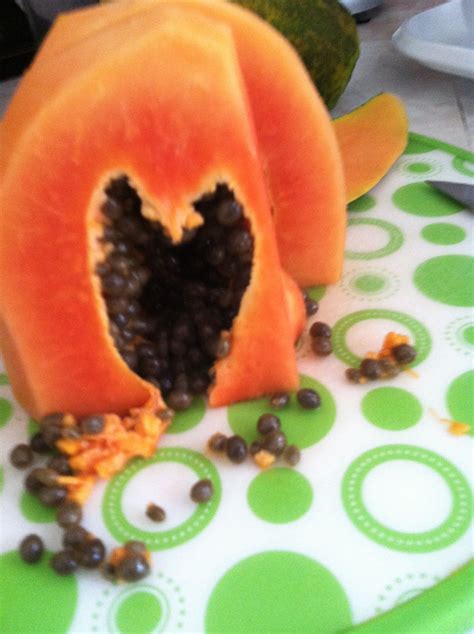 Papaya And Hearts Papaya Fruit Heart